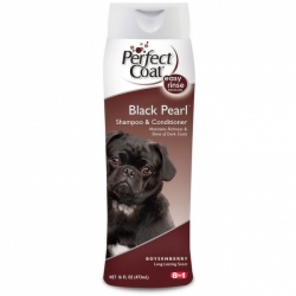 Perfect Coat Black Pearl Shampoo and Conditioner. Шампунь-кондиционер для собак с темной шерстью Черный Жемчуг, 473 мл. 8in1 (8в1)